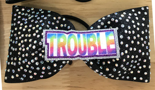 Cute Tailless Trouble themed bows wtih rhinestones