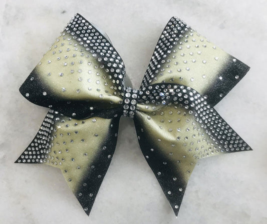 Echelon gold and black bow with crystal stones