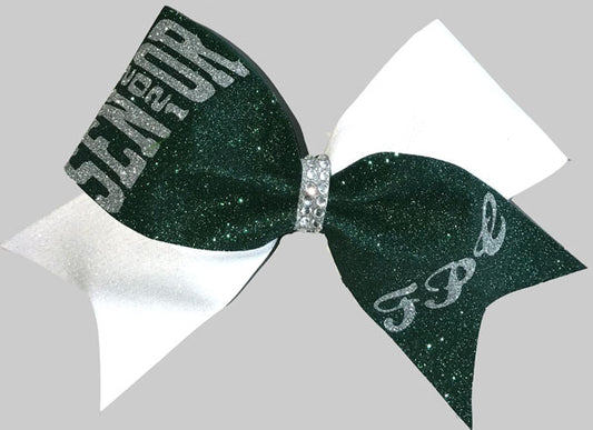 senior bows forest and white 