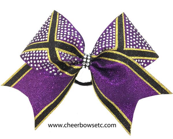 Vertical Ombre Glitter Rhinestone Bow