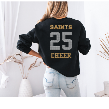 Saints Rhinestone 2025 sweatshirt Front and Back Design