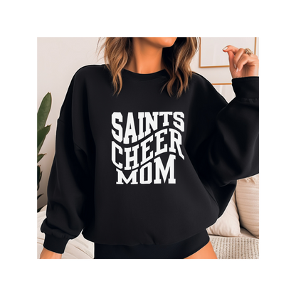 Cheer Mom Wavy Font Crewneck