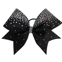 Frosted Loops Glitter Rhinestone Cheerleading Hair Bow