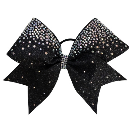 Frosted Loops Glitter Rhinestone Cheerleading Hair Bow