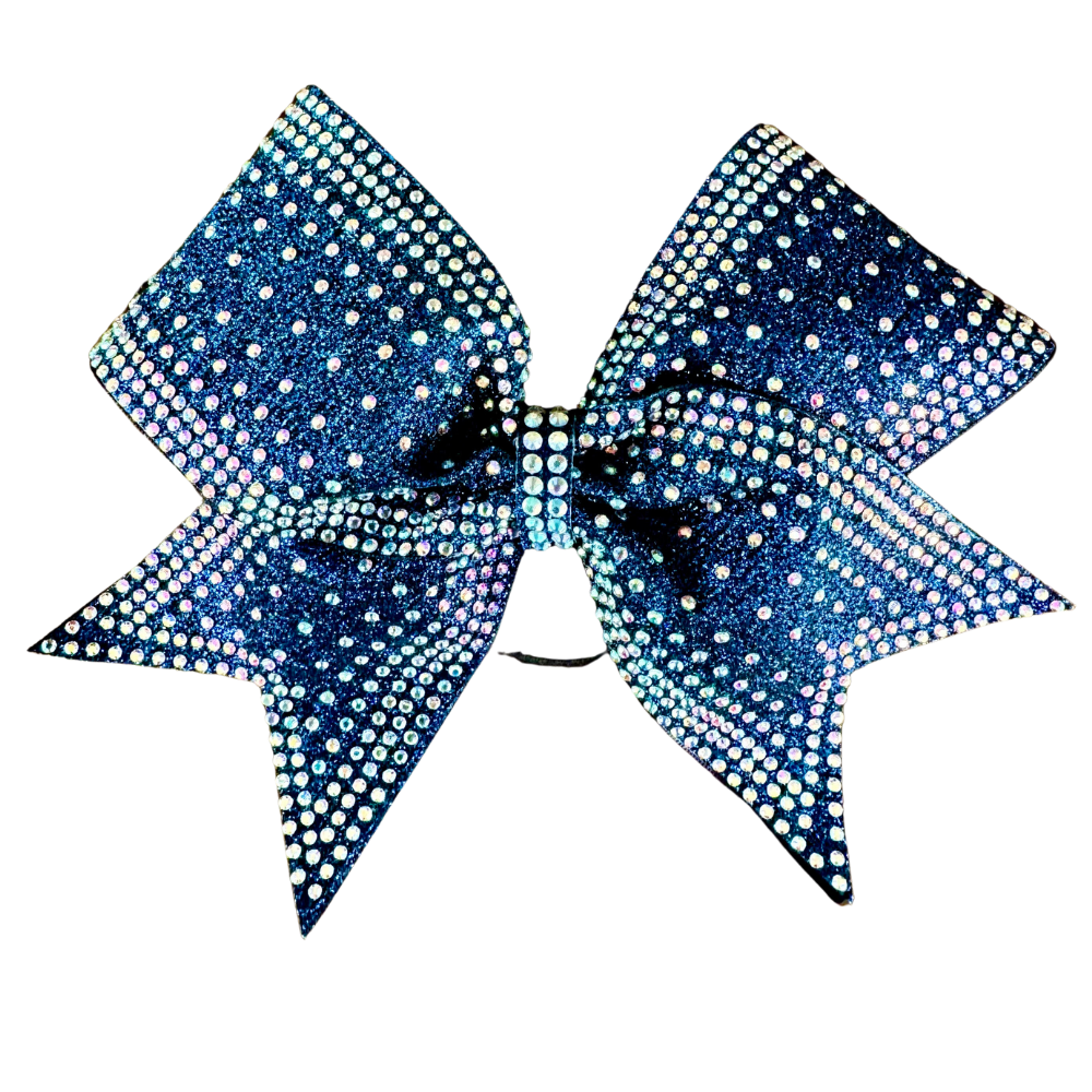 navy blue Bow heavy rhinestones
