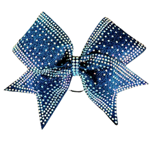 navy blue Bow heavy rhinestones
