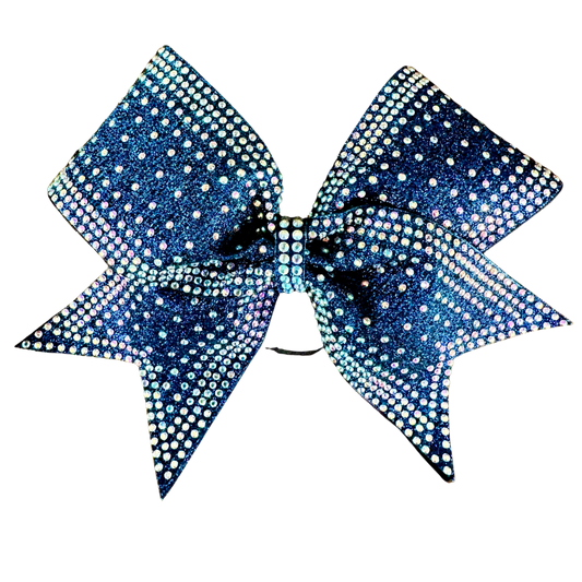 navy blue Bow heavy rhinestones
