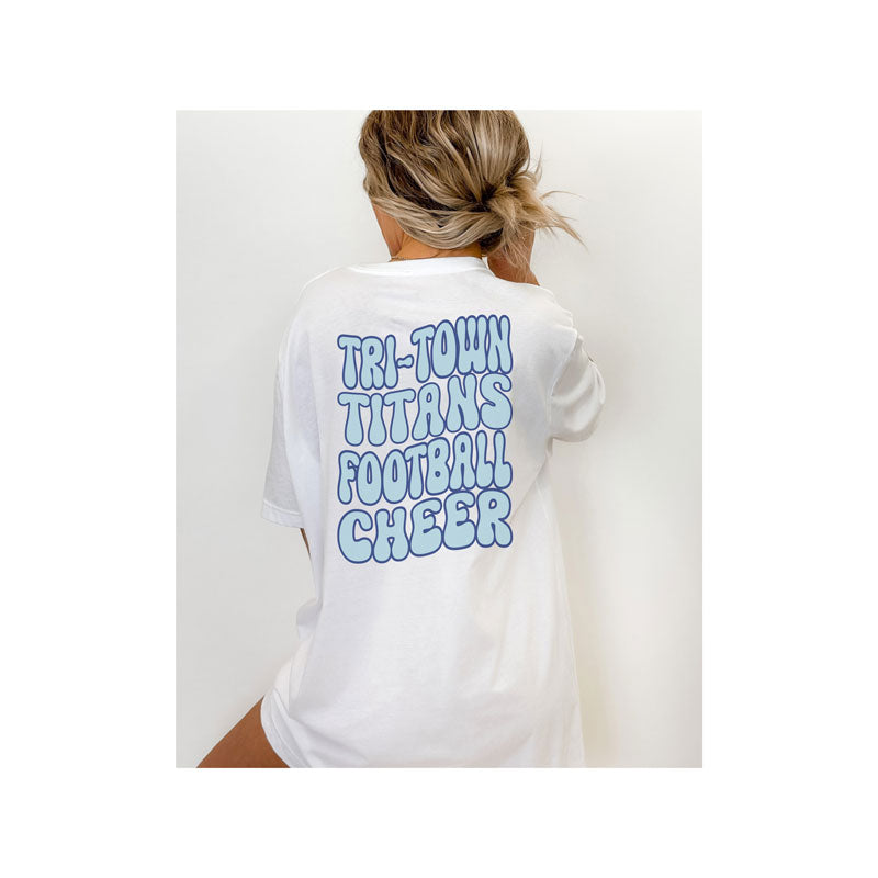 Front and Back Designs | Retro Wavy Text Tee Shirt | Custom Order