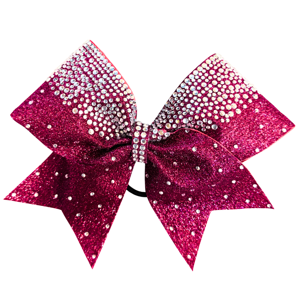 berry pink and crystals Riley cheer bow 
