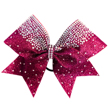 berry pink and crystals Riley cheer bow 
