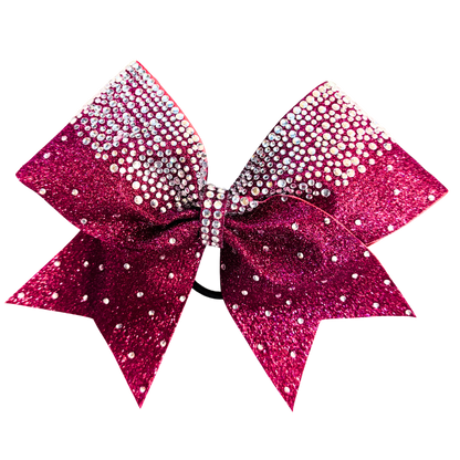 berry pink and crystals Riley cheer bow 
