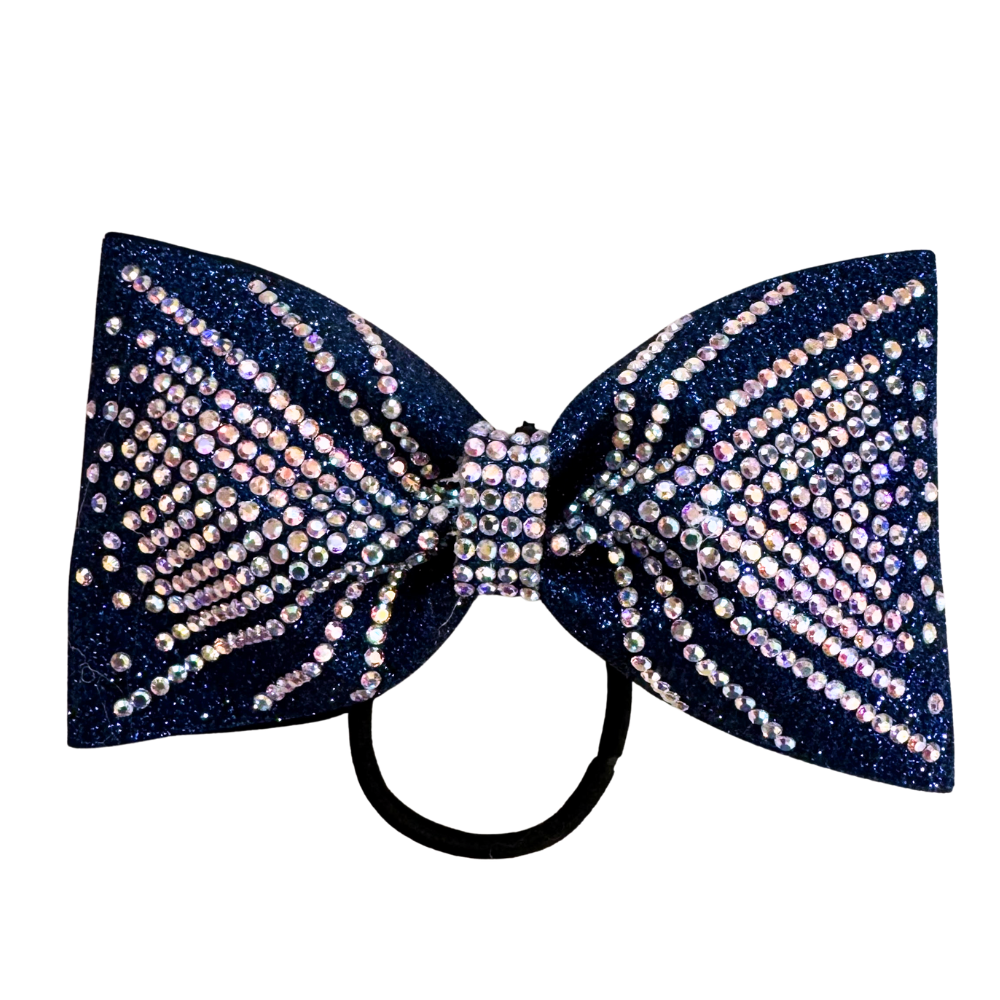 Navy Blue & Crystal AB addie design
tailless cheer bow