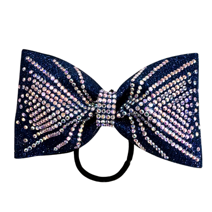 Navy Blue & Crystal AB addie design
tailless cheer bow