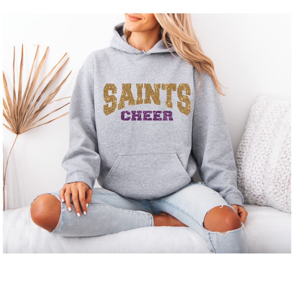 Adult Medium Sport Gray Saints Cheer Design 1