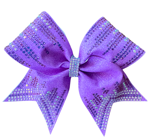 Purple Majesty Bow purple glitter purple and crystal AB stones