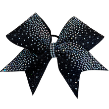 Black glitter Ombre bow with crystal ab stone design