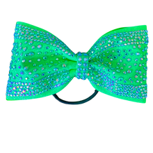 Lime green Rhinestone Cheer BOw
