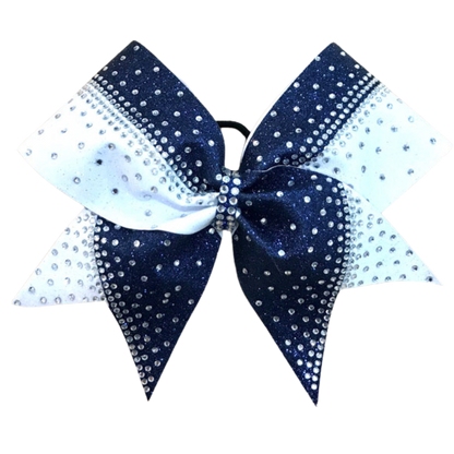 navy and white crystal stones prisine bows