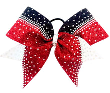 red black and white rhinestone cheer bow