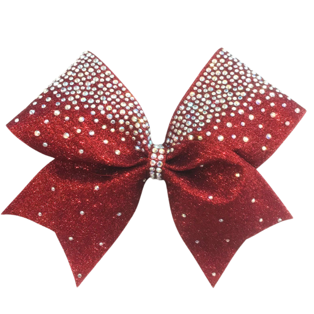 red frosted loops glitter bow