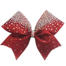 red frosted loops glitter bow