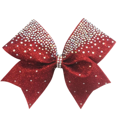 red frosted loops glitter bow