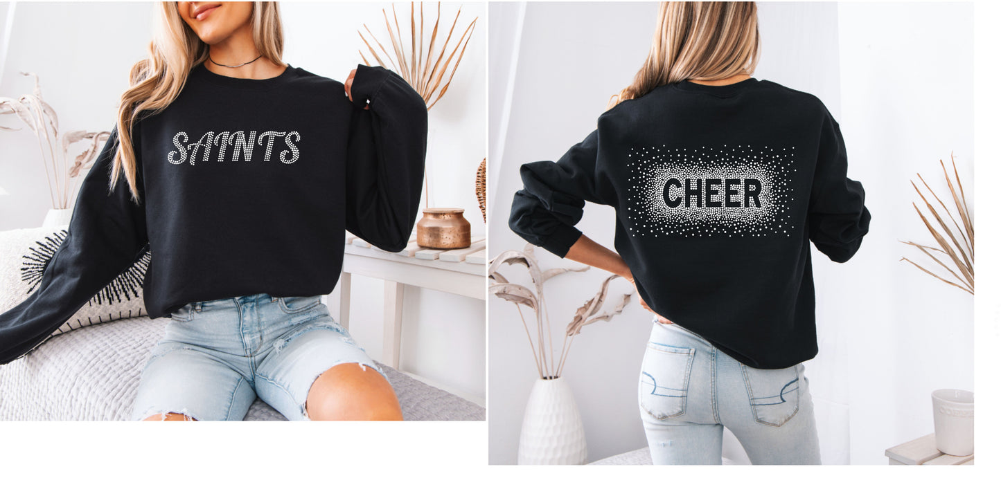 Saints Rhinestone Cheer Sweatshirt