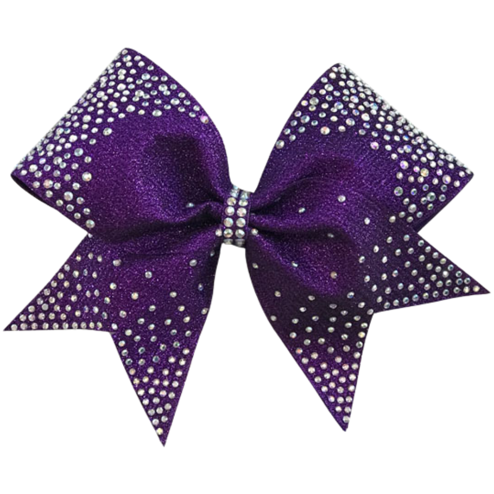 super loops purple rhinestone ab cheer bow