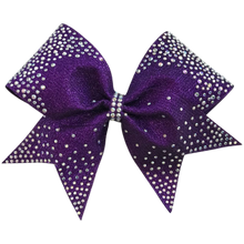 super loops purple rhinestone ab cheer bow