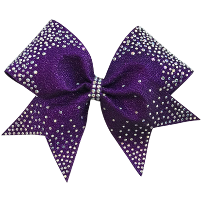 super loops purple rhinestone ab cheer bow