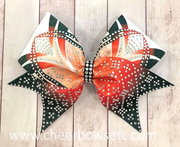 Top of the line Orange Dye Sublimation Cheer Bow