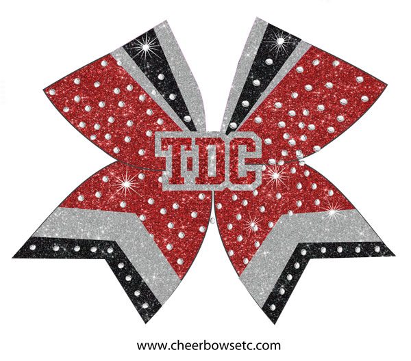Red Silver & Black 3D Center bow