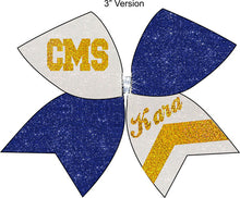 Personalized Team Glitter Chevron Bow II