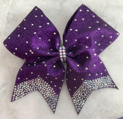 Purple Crusted Rhinestone Bow