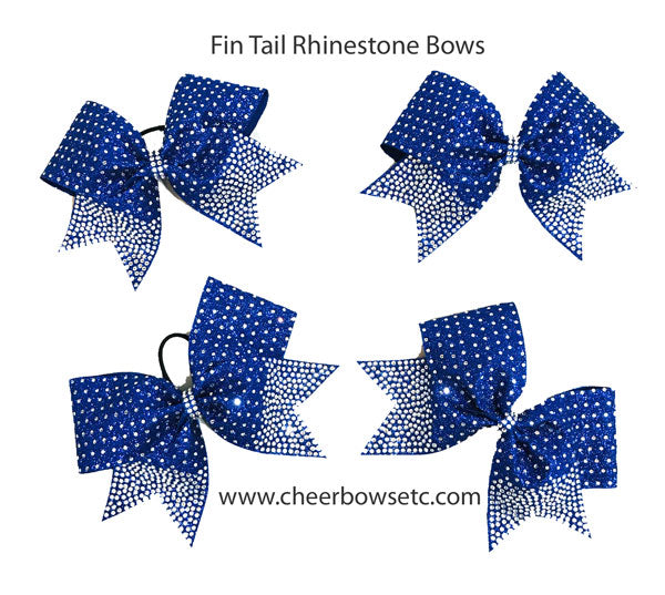 Royal Blue Fin Tail Rhinestone Bows