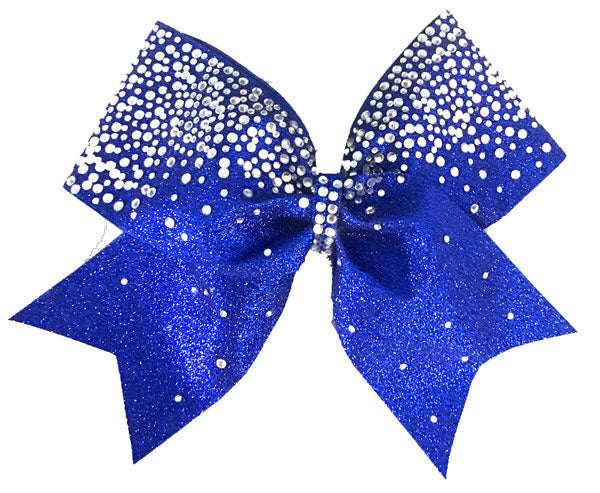 Royal Blue Frosted Loops Glitter Bow Royal Blue