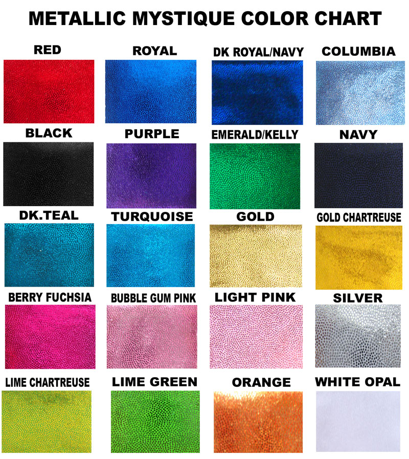Glitter Color Chart for cheer bows