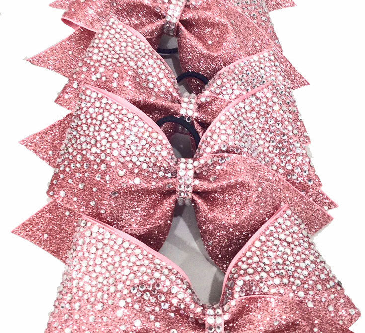 Rose Frosted Loops cheer bows