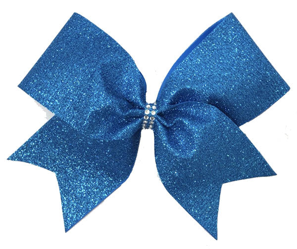 Medium Cheer Bow with Small Rhinestones Color Navy blue