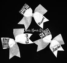 Pee Wee, Junior & Senior all glitter tick tock cheer bows 