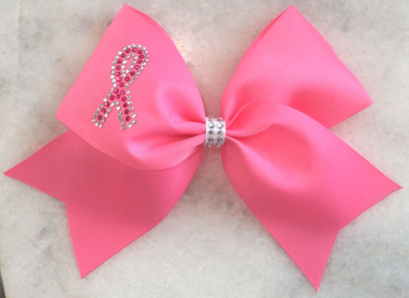 bright pink breast cancer awareness bow