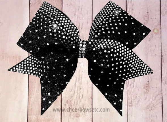 Black Fish Tail Rhinestone Bow