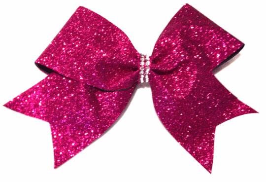 Hot Pink Cheer Bow in glitter