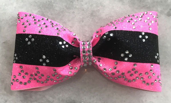 neon hot pink cheer bow