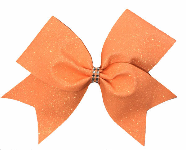 Neon Orange Glitter Bow