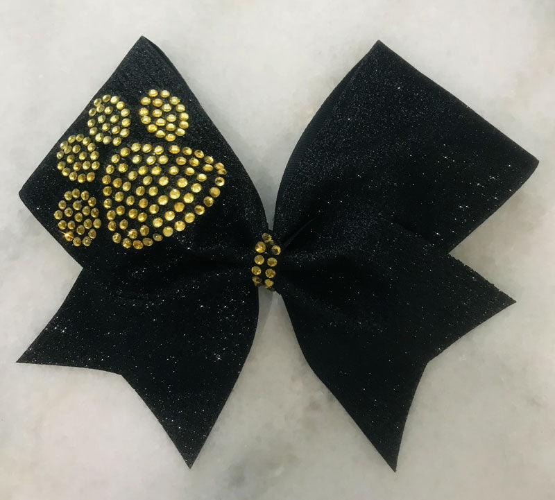 Topaz Paw rhinesones on a black glitter base