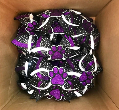 3D paw Rhinestone Bows packed and ready to ship