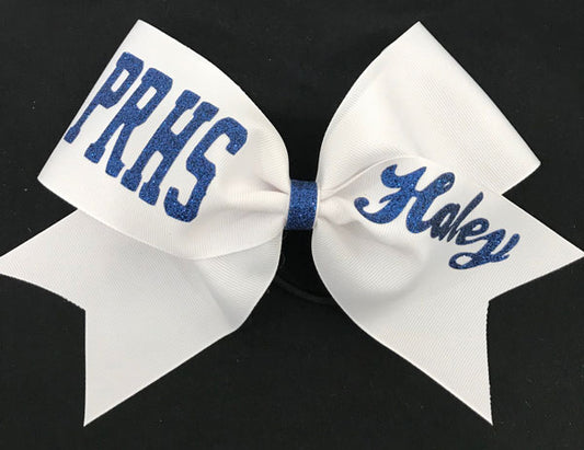 Sport Script Personalized High School cheerleading bow