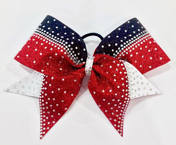 Frosted Loops Glitter Rhinestone Cheerleading Hair Bow – Cheer Bows Etc