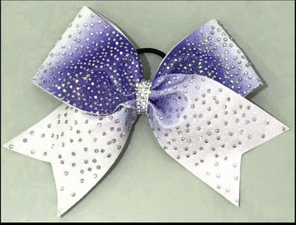 purple ombre rhinestone cheerleading hair bow